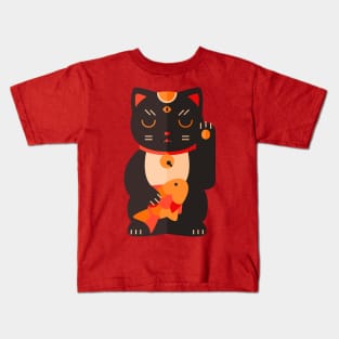 Beckoning Cat Kids T-Shirt